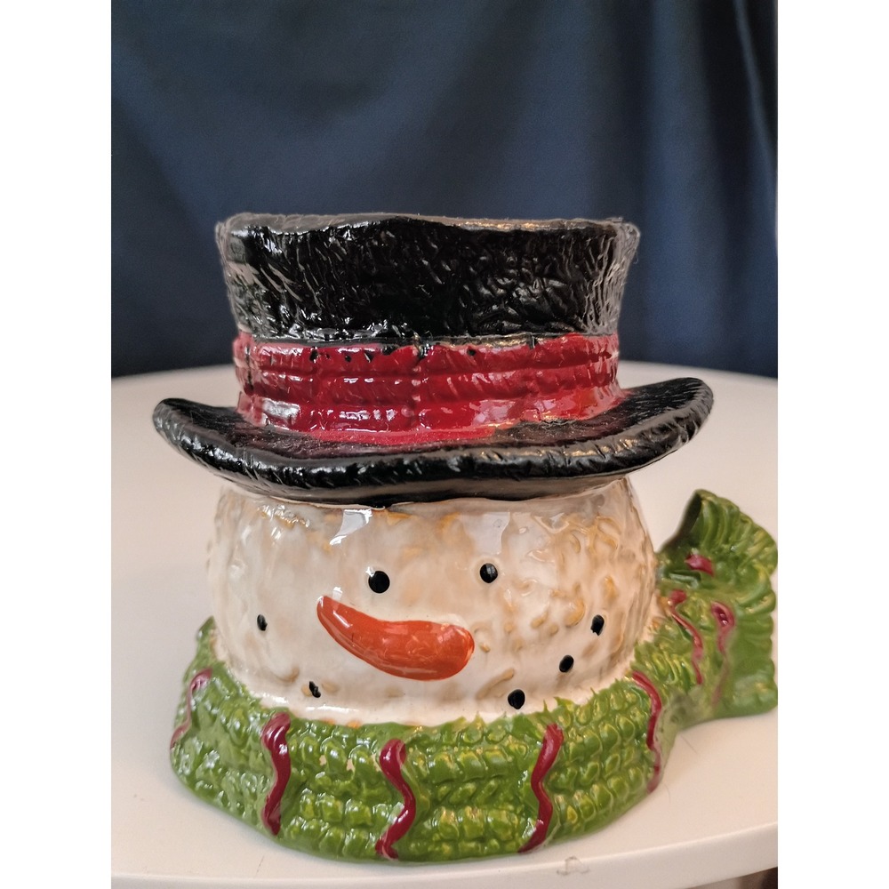 Yankee Candle Snowman Tea Light Votive Holder Ceramic Christmas Holiday Decor